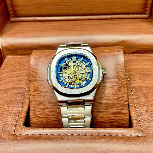 Bestwin Skeleton Automatic (Silver-Blue)