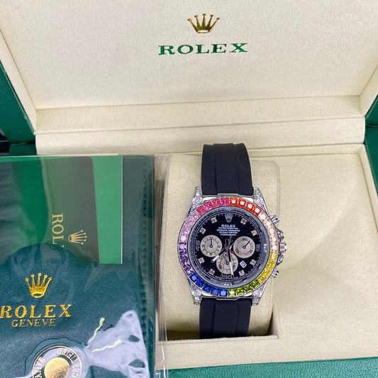 Rolex Daytona Strap (Black-Rainbow)
