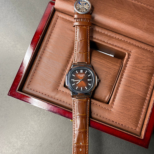 Patek Philippe Strap (Silver-Brown)