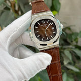 Patek Philipe Strap (Silver-Brown)