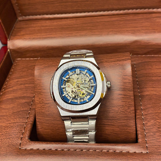 Bestwin Skeleton Automatic (Silver-Blue)