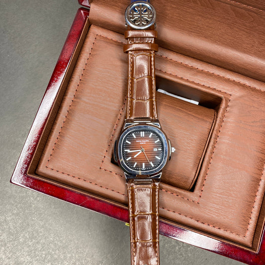 Patek Philippe Strap (Silver-Brown)