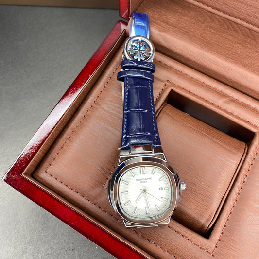Patek Philippe Strap (White-Blue)