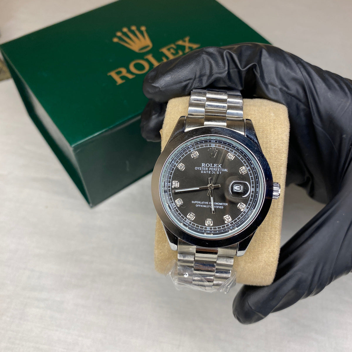 Rolex Classic (Silver-Black Stone)